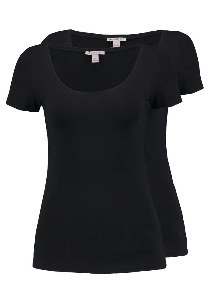 T-Shirt ANNA FIELD Anna Field 2 Pack Noir Femme | GED-9108947